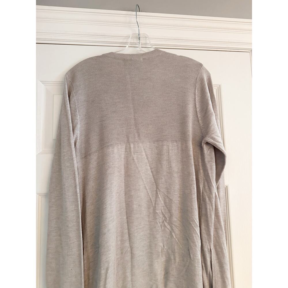 Chelsea & Theodore NWT Oatmeal Heather Open Front Knit Sweater LARGE - Picture 4 of 11
